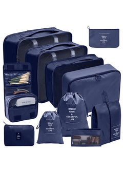 Generic 11 Set Packing Cubes for Suitcases, Travel Essentials for Carry on, Luggage Organizer Bags Set for Travel Accessories , Navy blue  - Image 1