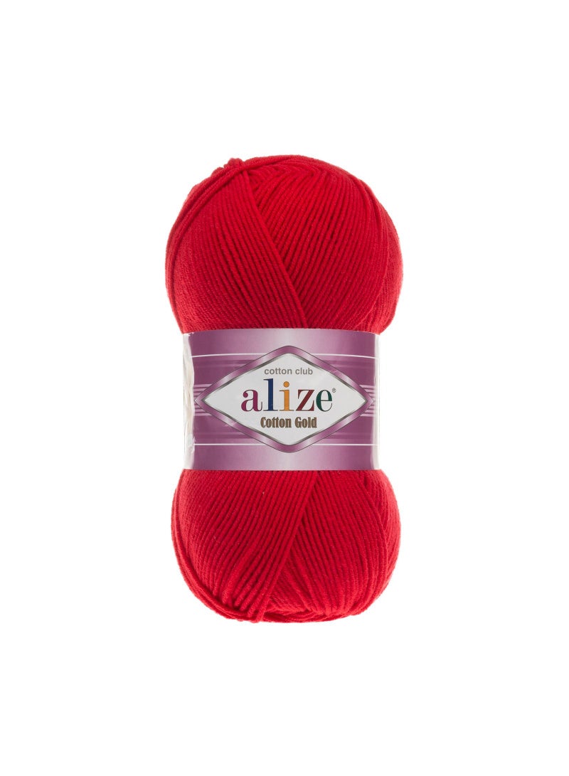 ALIZE Knitting Yarn Cotton Gold  56 (Red)