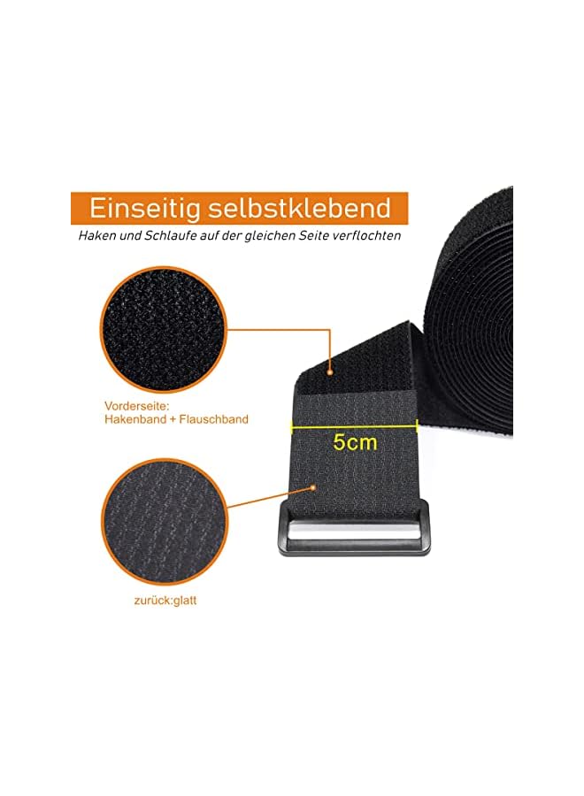 PROMASS Adjustable Straps with Buckle for Cable,Heavy Duty Reusable Ties Hook and Loop Tape for Car  - Image 2