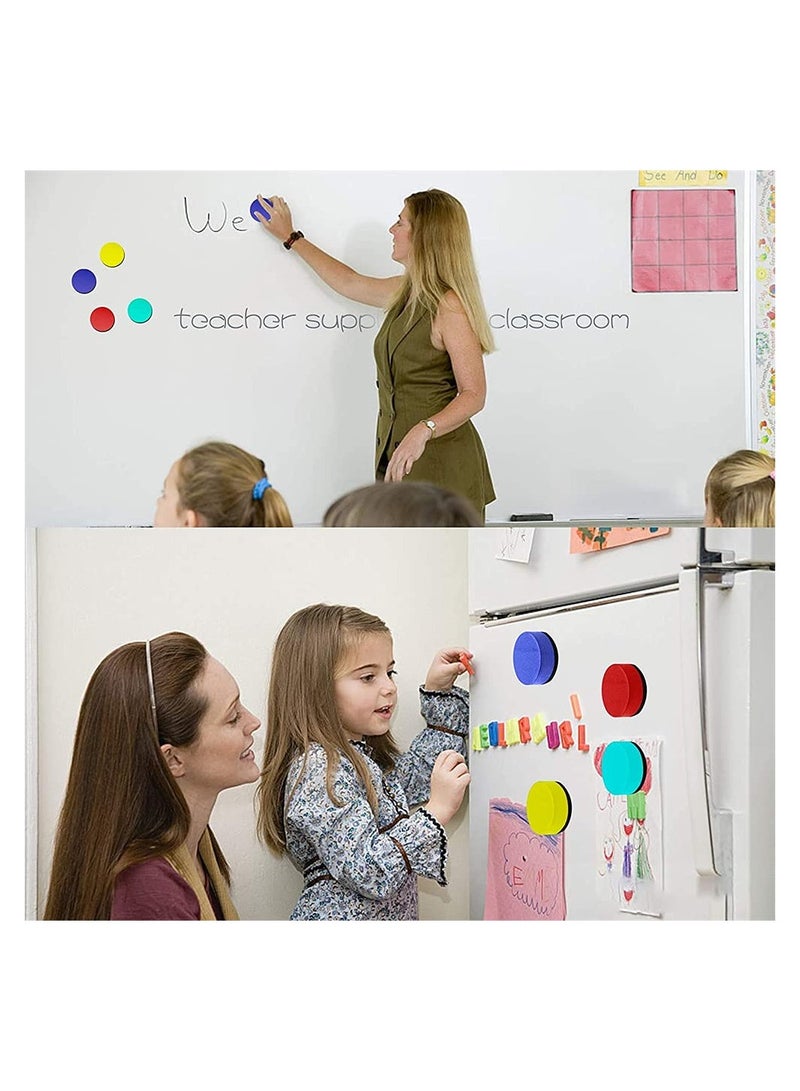 48 Pack Round Whiteboard Eraser Magnetic Whiteboard Dry Erase Erasers Chalkboard Cleaner Wiper for Kids and Classroom Teacher Supplies Home and Office