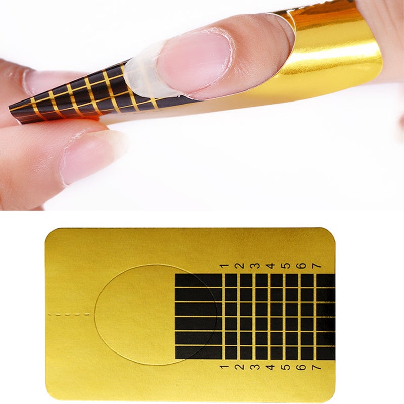 1Roll of Nail DIY Tool Nail Extension Guide Sticker Nail Art Manicure Tool for Women (Golden) - Image 2