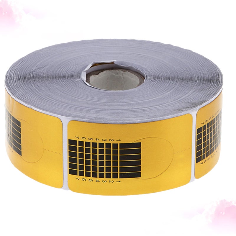 1Roll of Nail DIY Tool Nail Extension Guide Sticker Nail Art Manicure Tool for Women (Golden) - Image 1