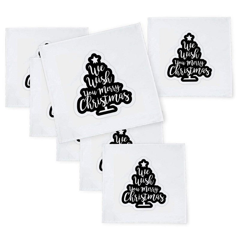 Khakee مناديل طاولة حرير تفطة بموضوع عيد الميلاد 6 قطع 10x10 لتزيين عيد الميلاد زينة عيد الميلاد هدية عيد الميلاد npxmas241P - Image 1