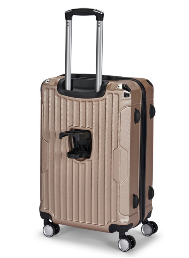 LIMRA Travel Bags 20-Inch Lightweight ABS Carry-On Luggage – 360° Spinner Wheels – Hard Shell Suitcase with Telescopic Handle Gold - Image 4