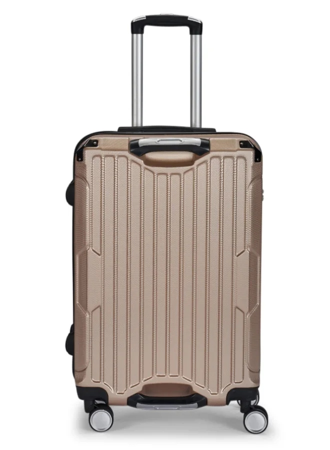 LIMRA Travel Bags 20-Inch Lightweight ABS Carry-On Luggage – 360° Spinner Wheels – Hard Shell Suitcase with Telescopic Handle Gold
