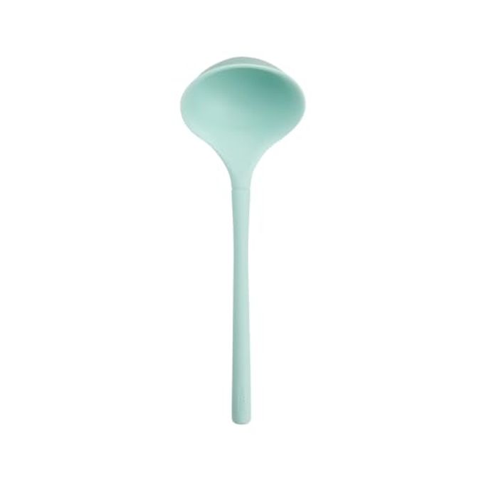 Tovolo Flex Core Small Silicone Ladle Aqua Seafoam Green Heat Safe Silicone Soup Ladle BPA Free, Dishwasher Safe Small Kitchen Ladle with Precision Pour Lip for Serving Sauces Soups Gravies