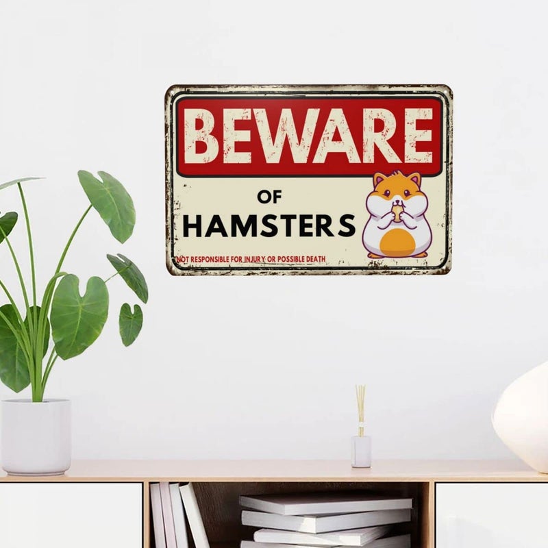 WSTKJW Hamsters Metal Signs Vintage Wall Decor for Home Kitchen Bar Patio Room Garage Retro Tin Poster Plaque 12"x8" Inch - Image 5