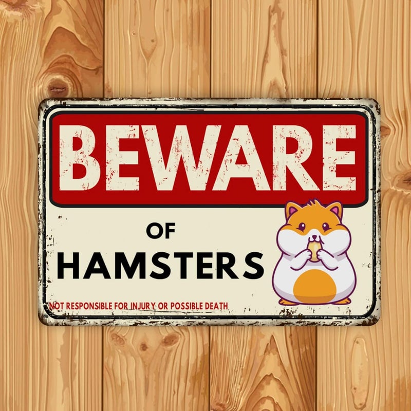 WSTKJW Hamsters Metal Signs Vintage Wall Decor for Home Kitchen Bar Patio Room Garage Retro Tin Poster Plaque 12"x8" Inch - Image 2