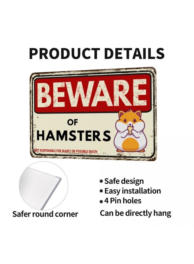 WSTKJW Hamsters Metal Signs Vintage Wall Decor for Home Kitchen Bar Patio Room Garage Retro Tin Poster Plaque 12"x8" Inch - Image 4