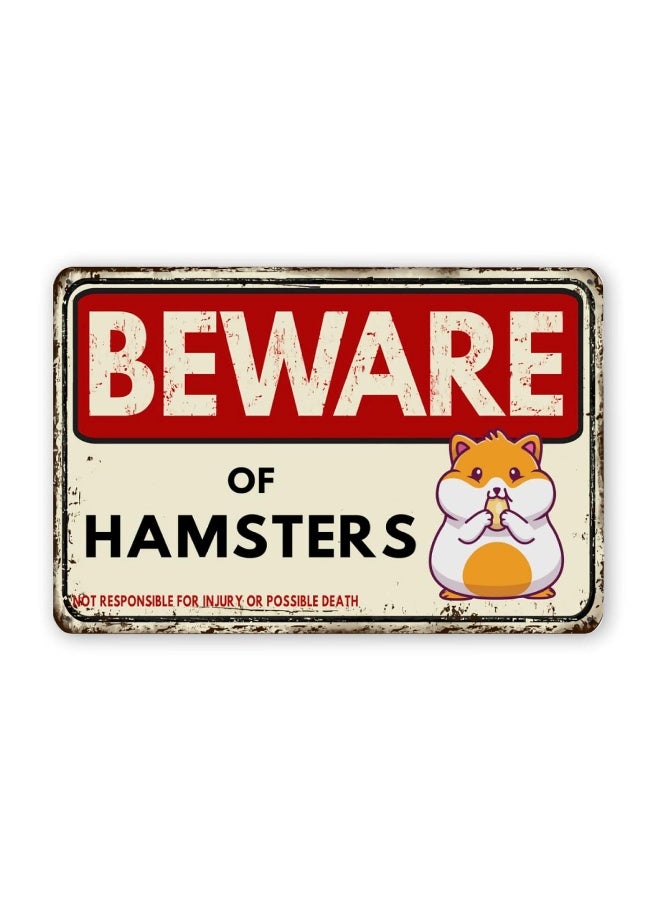 WSTKJW Hamsters Metal Signs Vintage Wall Decor for Home Kitchen Bar Patio Room Garage Retro Tin Poster Plaque 12"x8" Inch - Image 1