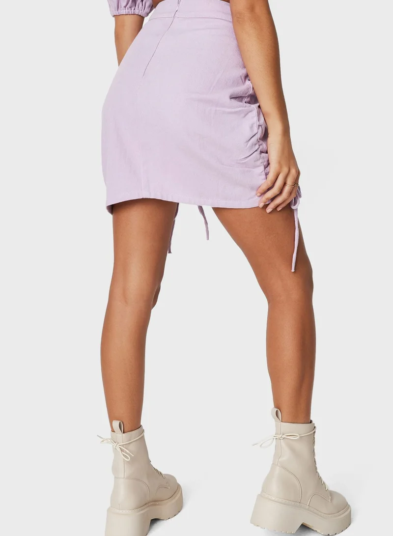 Missguided Ruched Front Mini Skirt