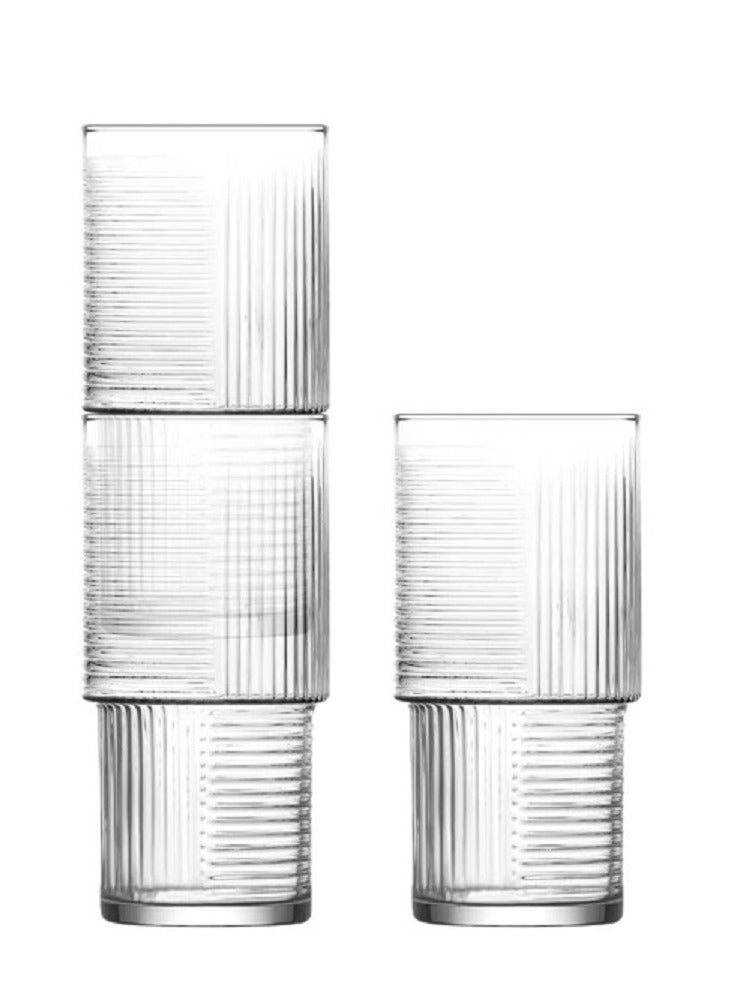 LAV 3-Piece Helen Long Drink Tumbler Set – 400 ml – Clear Glasses for Water, Juice & Cold Beverages - Image 4