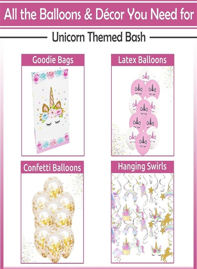 RFAQK Unicorn Birthday Decorations - Unicorn Party Decorations for Girls Serves 16 Includes Happy Birthday Banner,Napkins,Cake Topper,Headband,Sash & Large Tablecloth for Creating Themed Party - Image 4