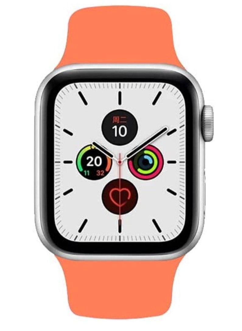 Sports Band for Apple Watch 41mm 40mm 38mm Soft Silicone Replacement Wrist Strap Compatible with iWatch Apple Watch Series 7/SE/6/5/4/3/2/1 Apricot