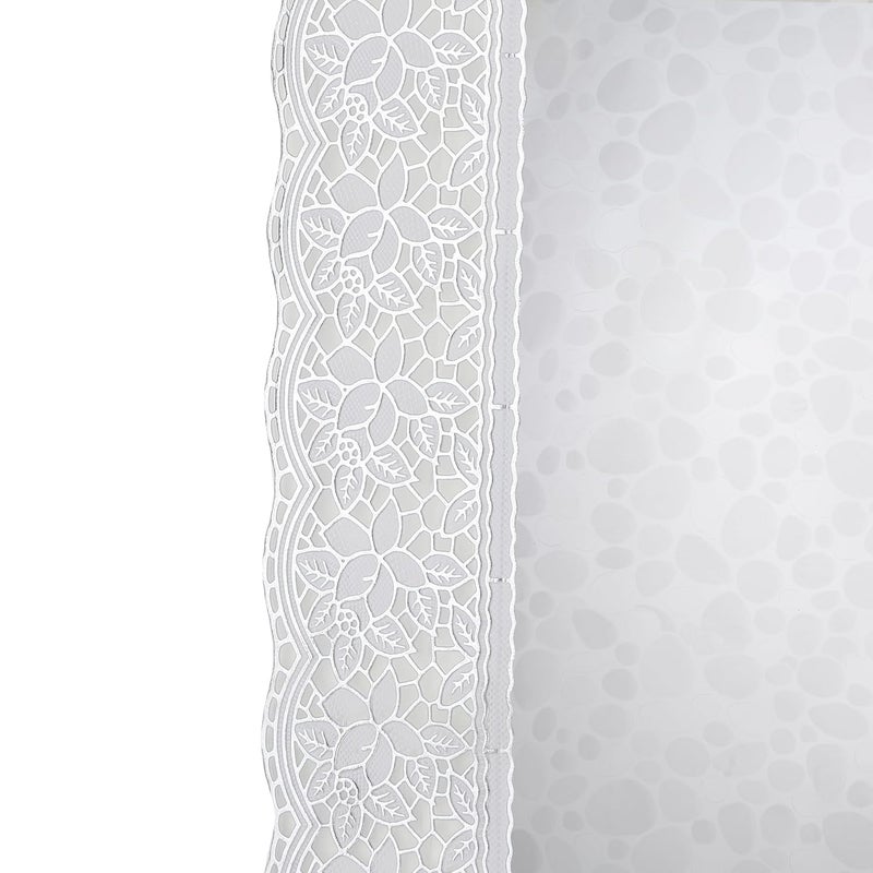 TANLOOMS PVC Bubble Transparent with Silver Lace 4 Seater Square Dining Table Covers Size60 x 60 Inches - Image 3