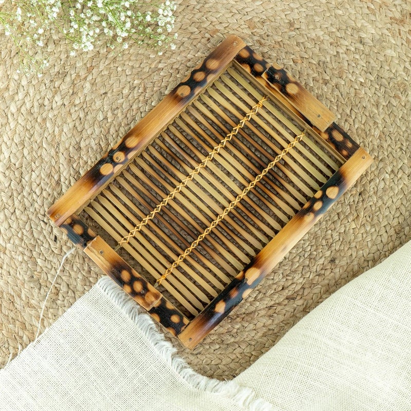 JUNSU CRAFT RA Junsu Craft Handmade Bamboo Tray EcoFriendly MultiPurpose Serving Tray Perfect for Breakfast in Bed Kitchen and Decorative Home Use 11 X 85 Inch - Image 5
