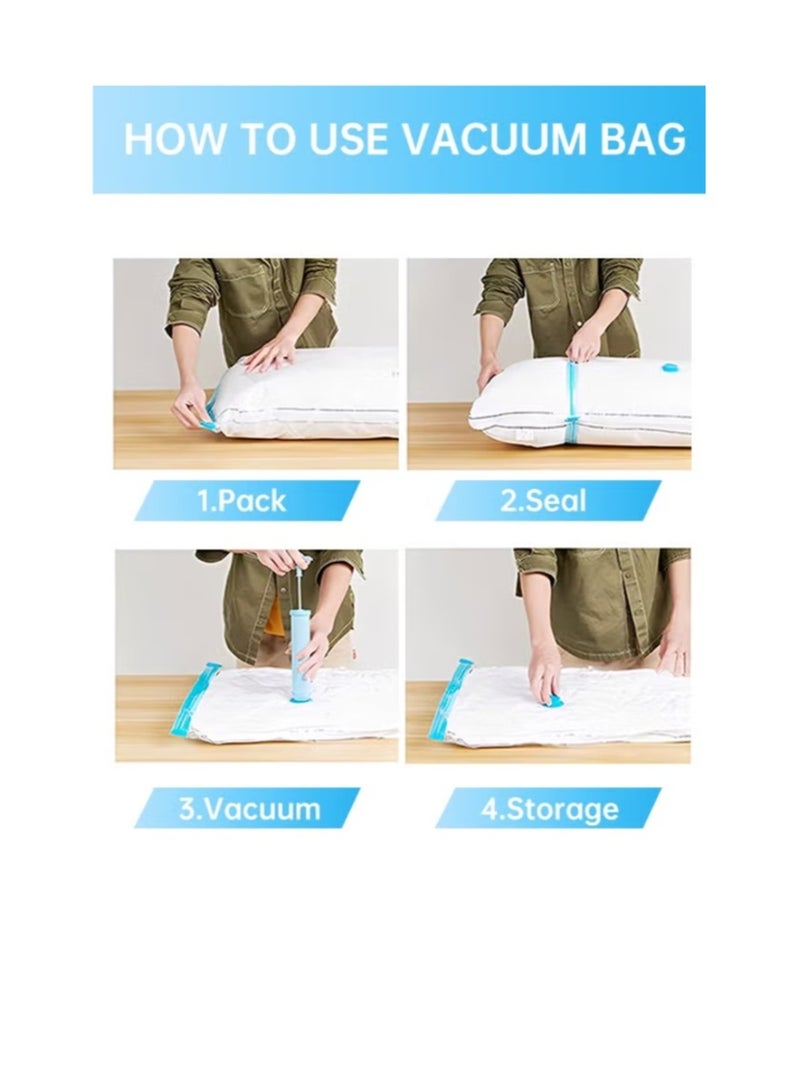 Vacuum Storage Bags, Save 80% Space, Twin pack Pack of 5 + 5 bags and 1 + 1 Hand pump - Image 4