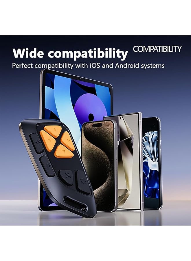 erorex - Bluetooth Remote Control Page Turner Mute Button Phone Camera Video Recording Remote With 10M Remote Control Distance For Ios 15.0 Or For Android 8.0 Above Black - Image 1