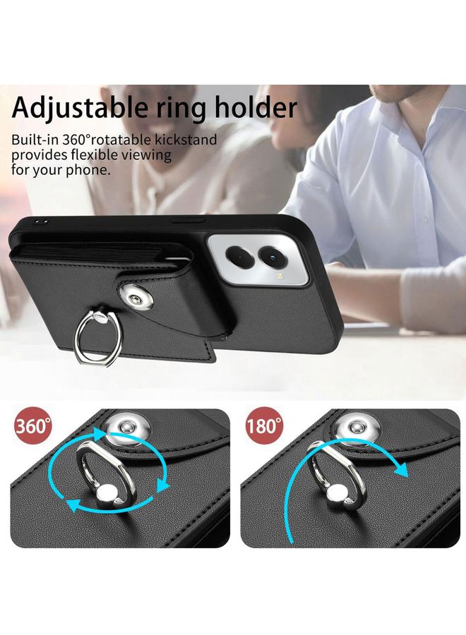 اس-توب جراب لهاتف Motorola Moto G Power 2024 5G مزود بحلقة وحقيبة بطاقات وحامل هاتف مع حبل طويل - Image 4