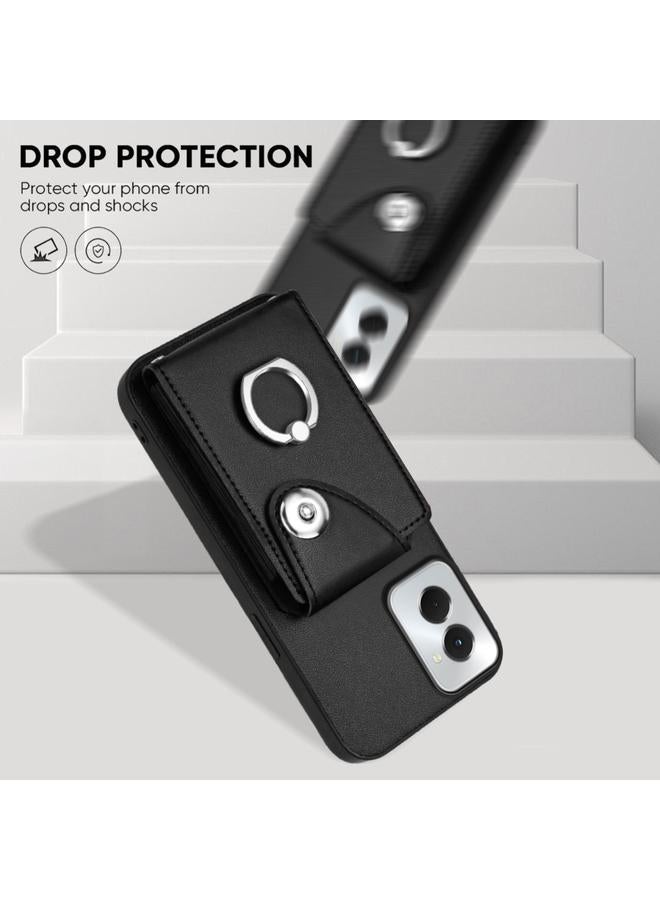 اس-توب جراب لهاتف Motorola Moto G Power 2024 5G مزود بحلقة وحقيبة بطاقات وحامل هاتف مع حبل طويل - Image 5