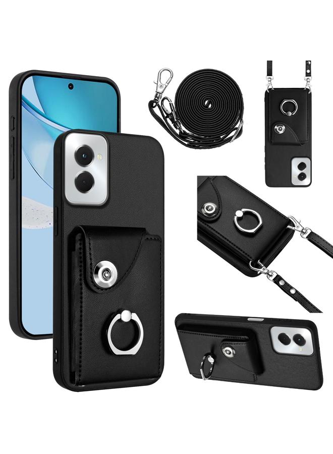 اس-توب جراب لهاتف Motorola Moto G Power 2024 5G مزود بحلقة وحقيبة بطاقات وحامل هاتف مع حبل طويل - Image 1