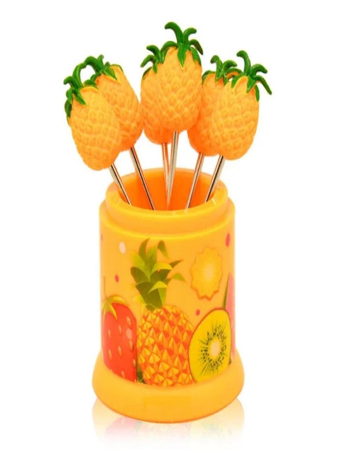 SBA PRIME Mini Fruit Fork Set for Kids | 6-Piece Cute Fruit-Shaped Forks with Stand | Fun & Colorful Tableware for Kitchen, Parties & Gifting (Random Design/Color) - Image 4