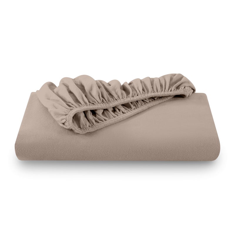 Bare Home Bare Home Flannel Fitted Bottom Sheet 100% Cotton  Velvety Soft Heavyweight - Double Brushed Flannel - Deep Pocket (Full  Taupe)  - Image 1