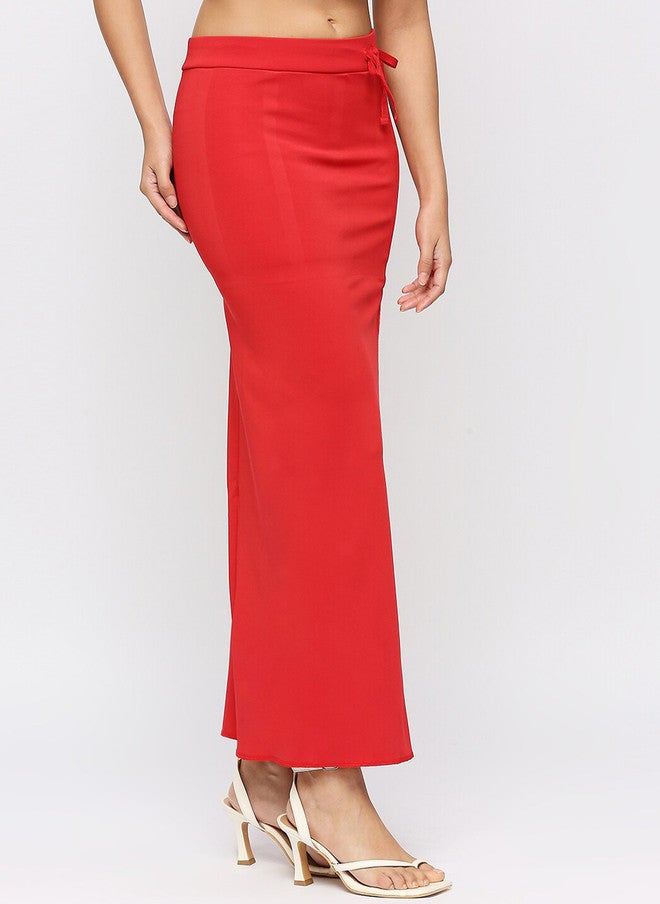 Red Rose RedRose Tie-Up Saree Shapewear - Elegant Red Solid Design - Image 2