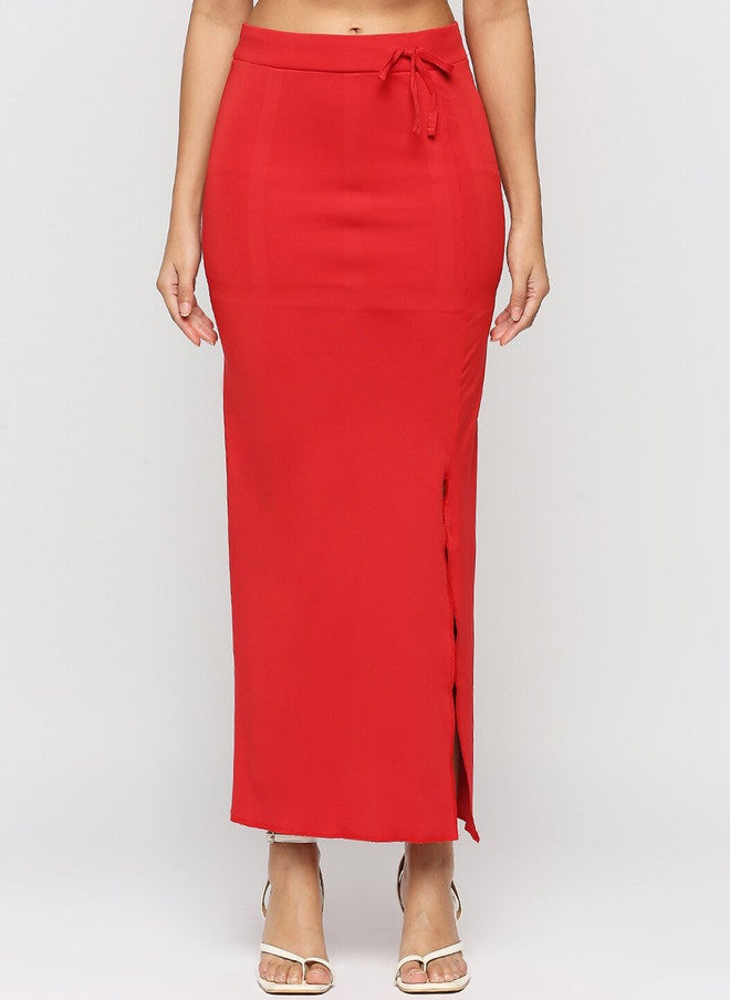 Red Rose RedRose Tie-Up Saree Shapewear - Elegant Red Solid Design - Image 1
