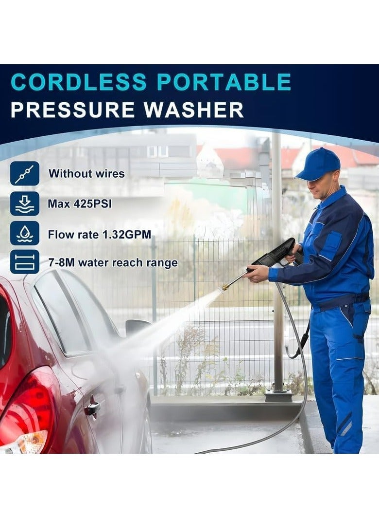 KIIUMI Car Washer Set,Cordless Pressure Washer Gun Set, 48V,12000mah High Pressure Car Pump, Wireless Household Wash Tool, Water Spray Gun, Portable Vehicle Cleaning Machine Set, Black - Image 5