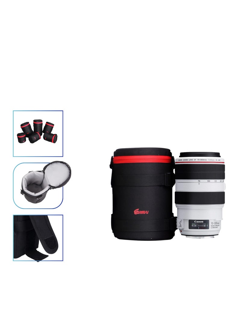 EIRMAI EMB-L2060 Model Eirmai lens bag for 100mm lenses with dual safety locks. Made of nylon in black. - Image 1