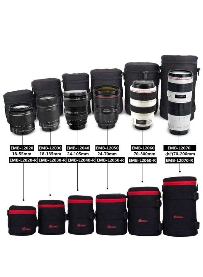 EIRMAI EMB-L2060 Model Eirmai lens bag for 100mm lenses with dual safety locks. Made of nylon in black. - Image 4