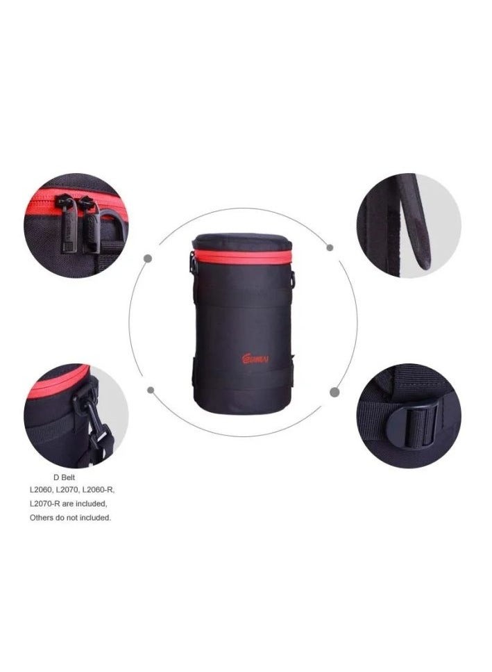 EIRMAI EMB-L2060 Model Eirmai lens bag for 100mm lenses with dual safety locks. Made of nylon in black. - Image 3