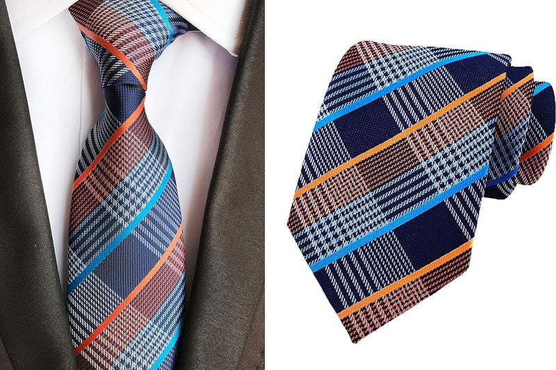 MENDENG Store Men's Classic Necktie Jacquard Woven Ties for Men Formal Business Ties Wedding Party Groomsmen Black Tie - Image 3