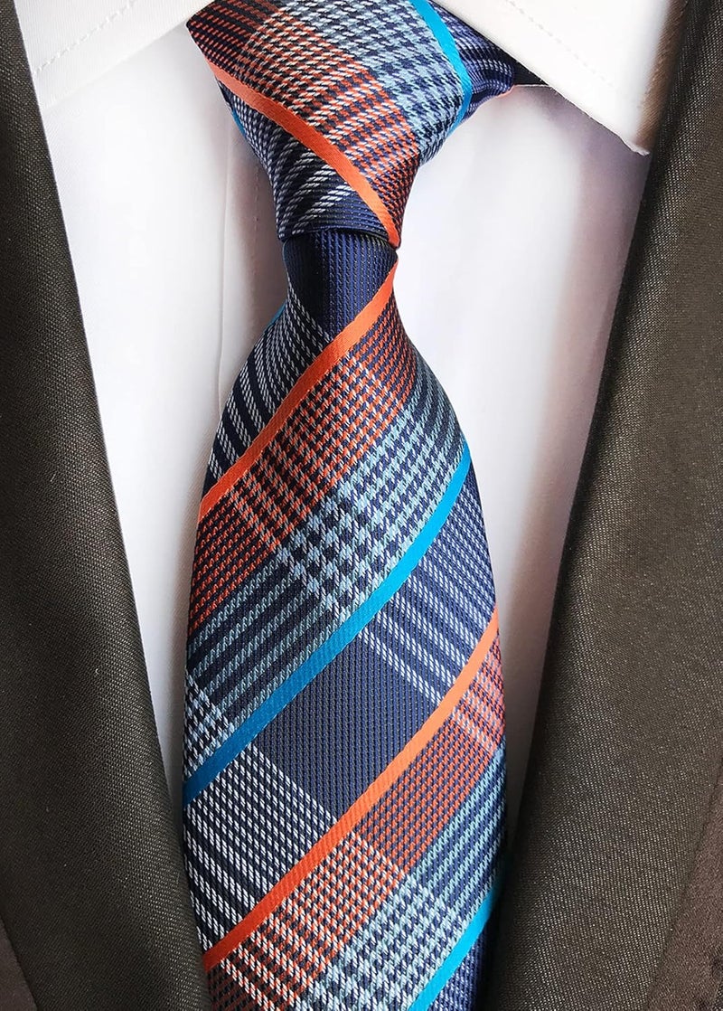MENDENG Store Men's Classic Necktie Jacquard Woven Ties for Men Formal Business Ties Wedding Party Groomsmen Black Tie - Image 2