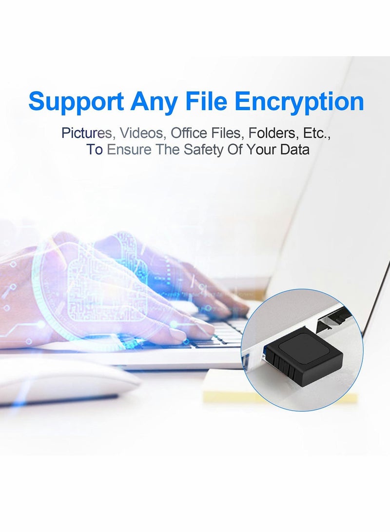 USB Fingerprint Reader 360 Degree Touch Fast Matching Biometric Security Key for Windows 7 8 10 PC and Laptop - Image 2