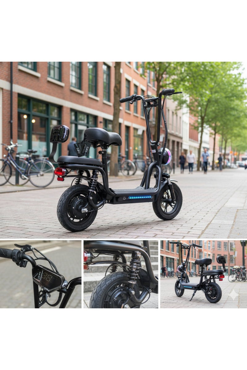 سكوتر كهربائي قابل للطي للبالغين - أسود - Image 3