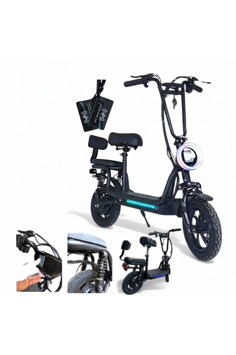 سكوتر كهربائي قابل للطي للبالغين - أسود - Image 1