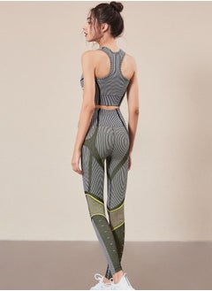 NIBEMINENT Running fitness sportswear suit yoga two-piece set gather high waist hip hip slim stretch sports suit  - Image 2