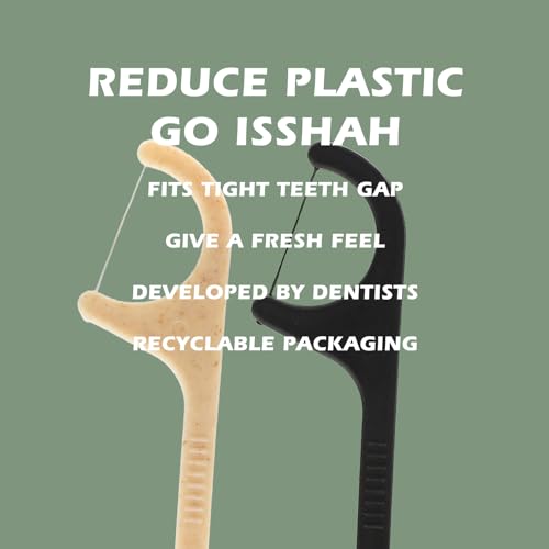 Isshah Natural Dental Floss Picks - 200 Count - PETA Approved, BPA Free, Vegan, Sustainable, Eco Friendly, Natural Dental Flossers by Isshah (Charcoal) - Image 3