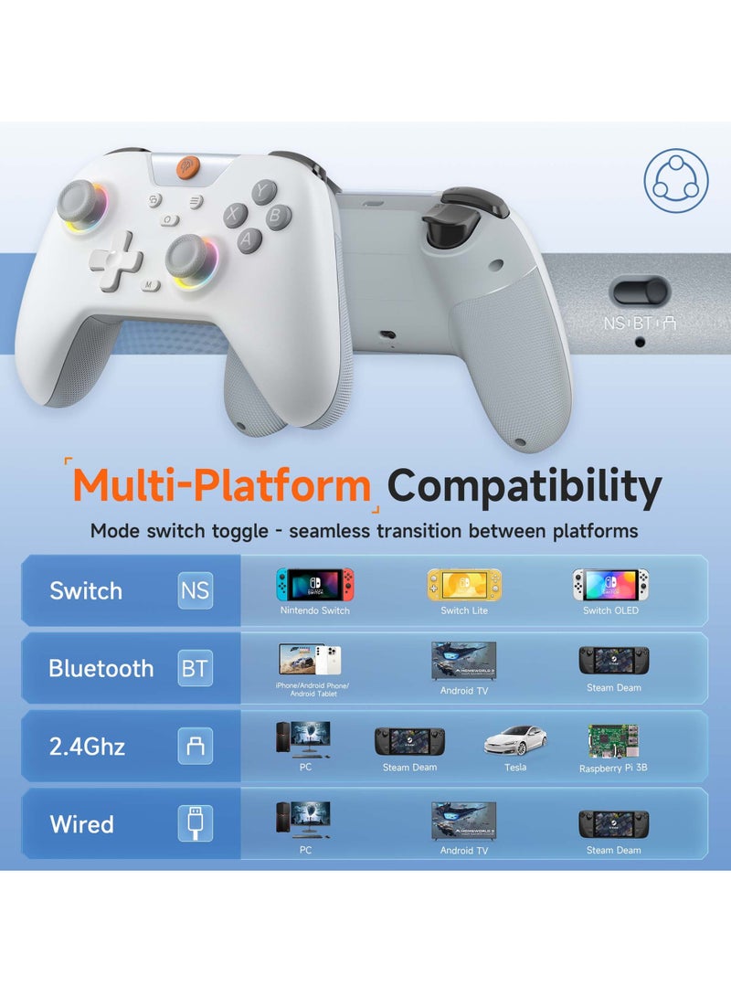 X05 Gaming Controller Bluetooth/2.4g/Wired for PC/Steam/iPhone/Android/Switch - with Hall Effect, RGB Lights and Turbo - Image 4