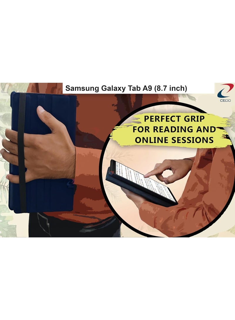 YoYoTech 360° Rotating Case for Samsung Galaxy Tab A9 Case 8.7 inch 2023 (SM-X110/X115/X117)  360 Degree Swiveling Stand Protective Cover with Auto Sleep/Wake-Blue - Image 3