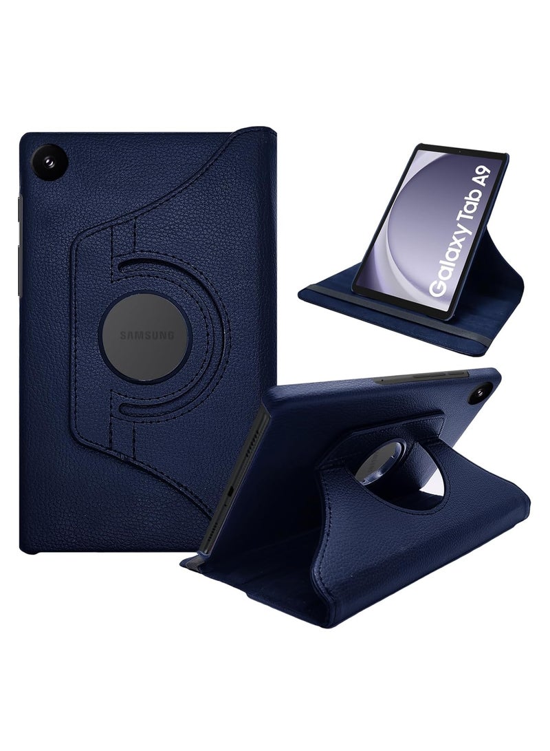 YoYoTech 360° Rotating Case for Samsung Galaxy Tab A9 Case 8.7 inch 2023 (SM-X110/X115/X117)  360 Degree Swiveling Stand Protective Cover with Auto Sleep/Wake-Blue - Image 1