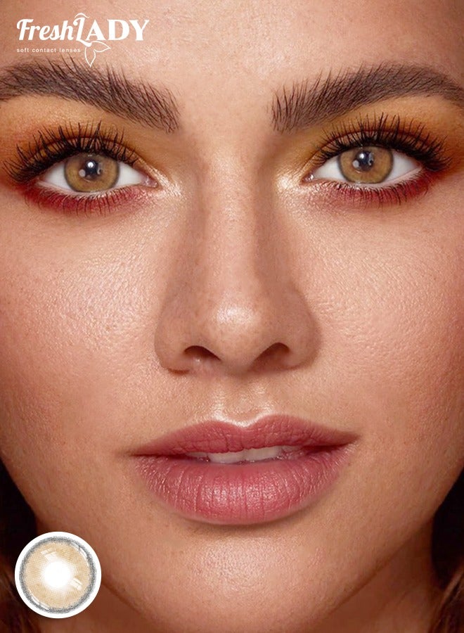 Freshlady Sorayama Brown 14.00mm Colored Contact Lenses 1 Year Disposable for Daily Wear
