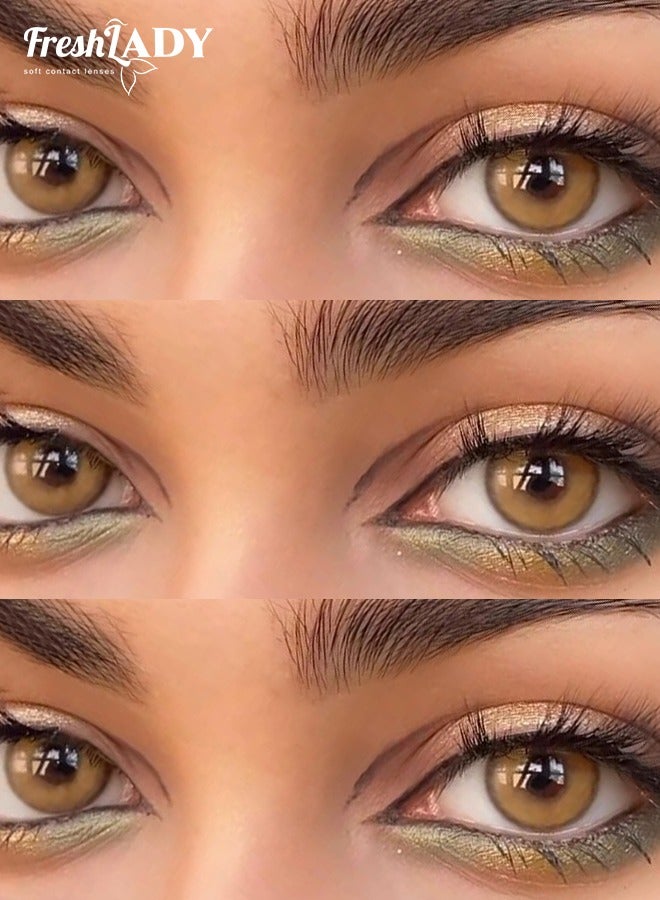 Freshlady Sorayama Brown 14.00mm Colored Contact Lenses 1 Year Disposable for Daily Wear