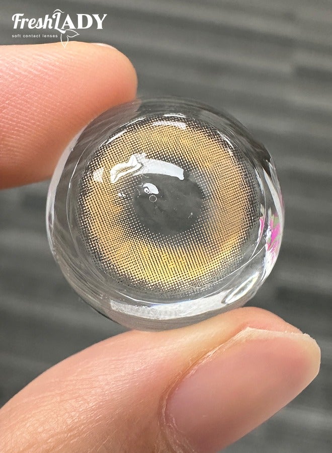 Freshlady Sorayama Brown 14.00mm Colored Contact Lenses 1 Year Disposable for Daily Wear