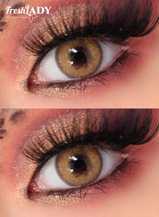 Freshlady Sorayama Brown 14.00mm Colored Contact Lenses 1 Year Disposable for Daily Wear