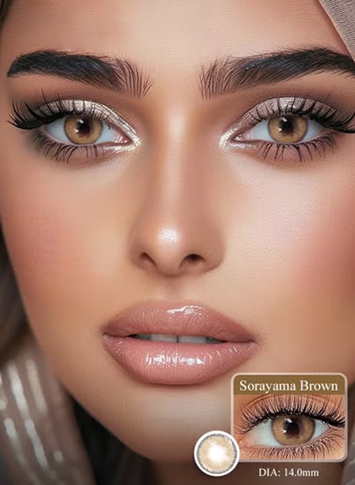 سيدة جديدة عدسات لاصقة ملونة بنية من فريش ليدي للاستخدام السنوي - Image 1