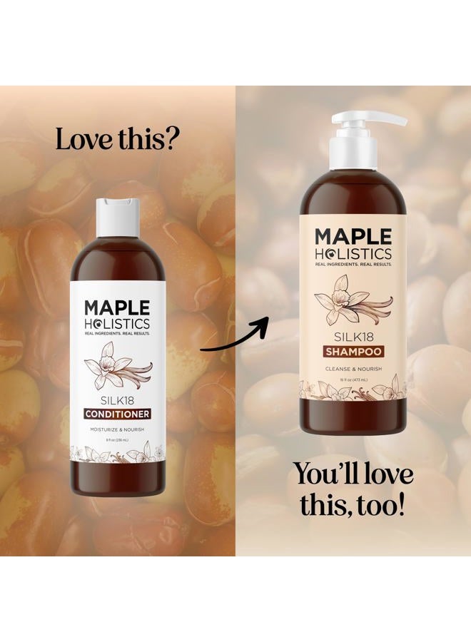 Maple Holistics Silk Protein Conditioner for Damaged Hair - Ultra Moisturizing Conditioner for Dry Hair with Deeply Nourishing Shea Butter Argan Oil Green Tea & Aloe - Helps Define Curls & Control Frizz (8 Fl Oz) - Image 5