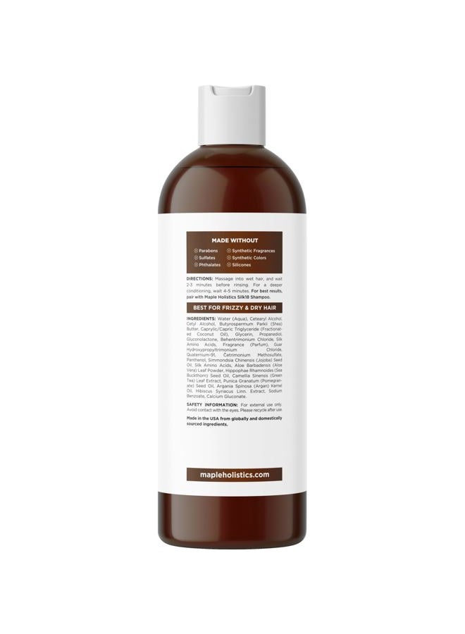 Maple Holistics Silk Protein Conditioner for Damaged Hair - Ultra Moisturizing Conditioner for Dry Hair with Deeply Nourishing Shea Butter Argan Oil Green Tea & Aloe - Helps Define Curls & Control Frizz (8 Fl Oz) - Image 4
